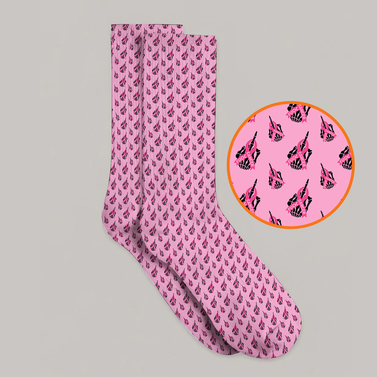 Breast Cancer Awareness Golf Socks, Pink Ribbon Pattern Golf Sock For Breast Cancer Support, Golf Gift For Golfer