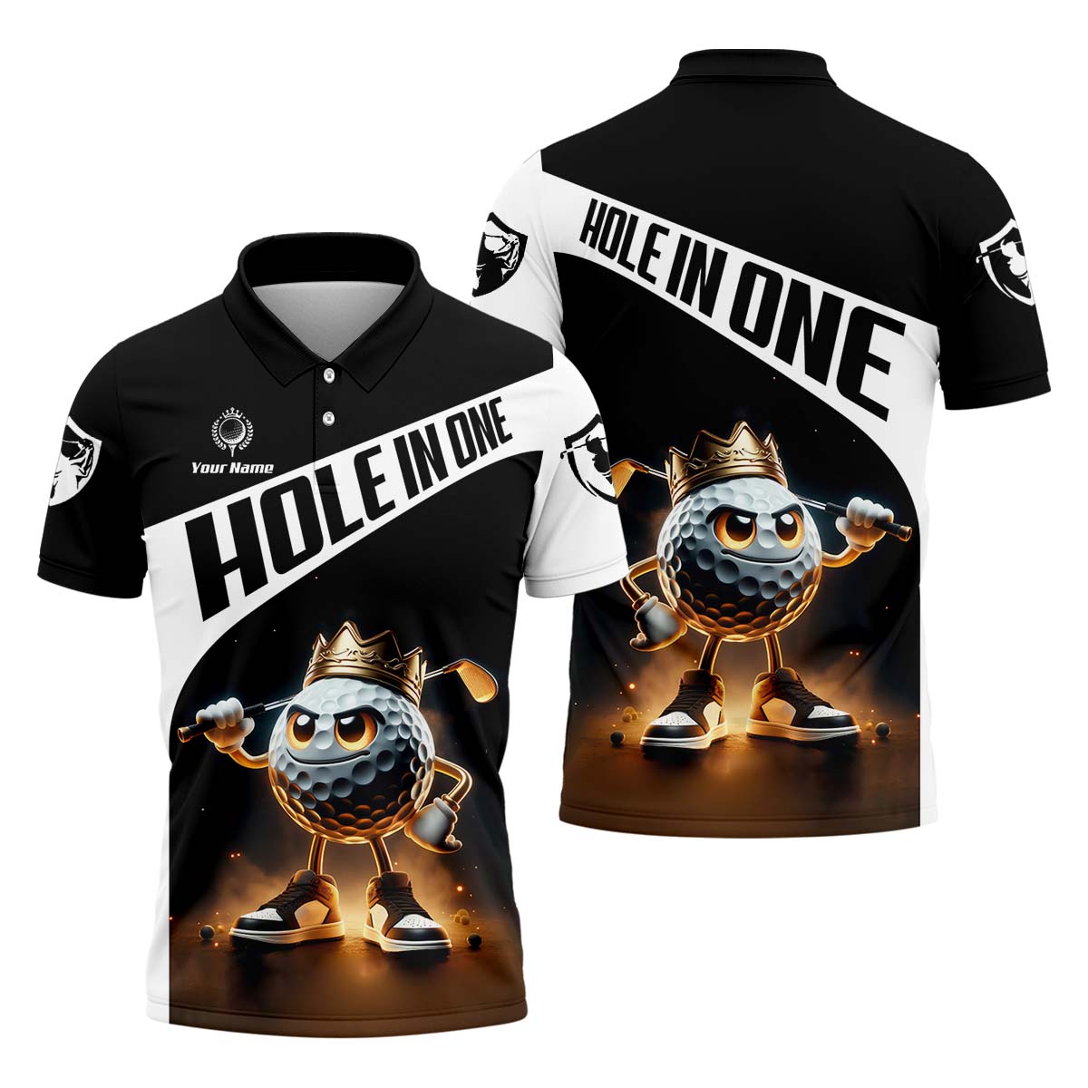 Hole In One Custom 3D Men's Golf Polo Shirtolfing Apparel, Mens Golf Gift