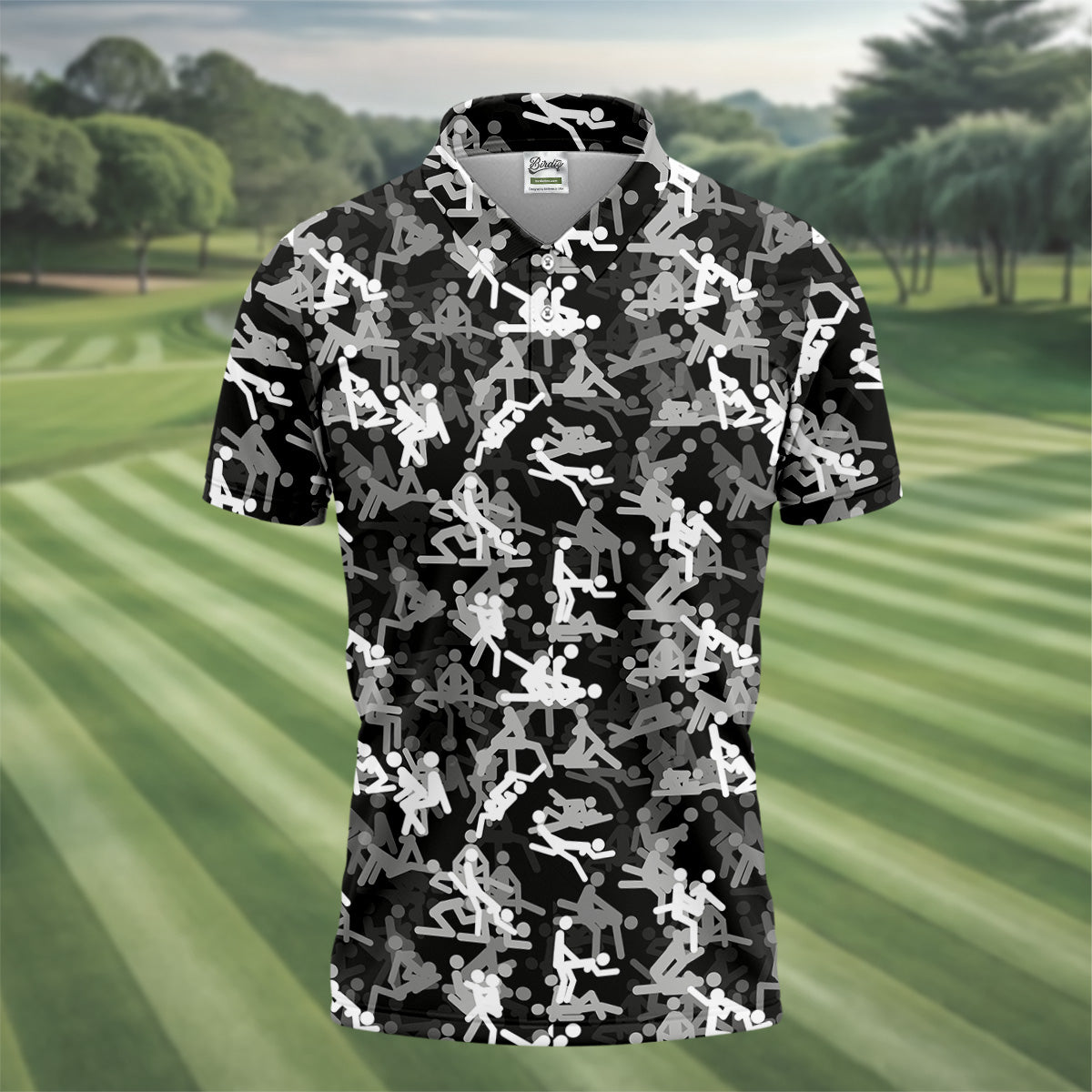 Black And White Funny Couple Mens Golf Polo Shirt Cool Golf Gift, Golfing Apparel
