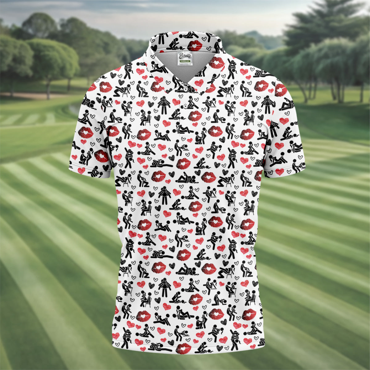 Adult Humor Position Fun Men's Golf Polos, Men's Golf Polo, Golf Gift For Men, Golfing Apparel