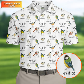 Funny Birds Adult Humor Men's Golf Shirts, Men's Funny Golf Shirts, Polo Shirt Men