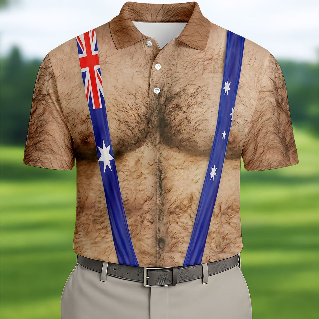 Australia Flag Print Fun Golf Shirt, Men's Golf Top, Polo Shirtor Men, Golf Shirts For Men