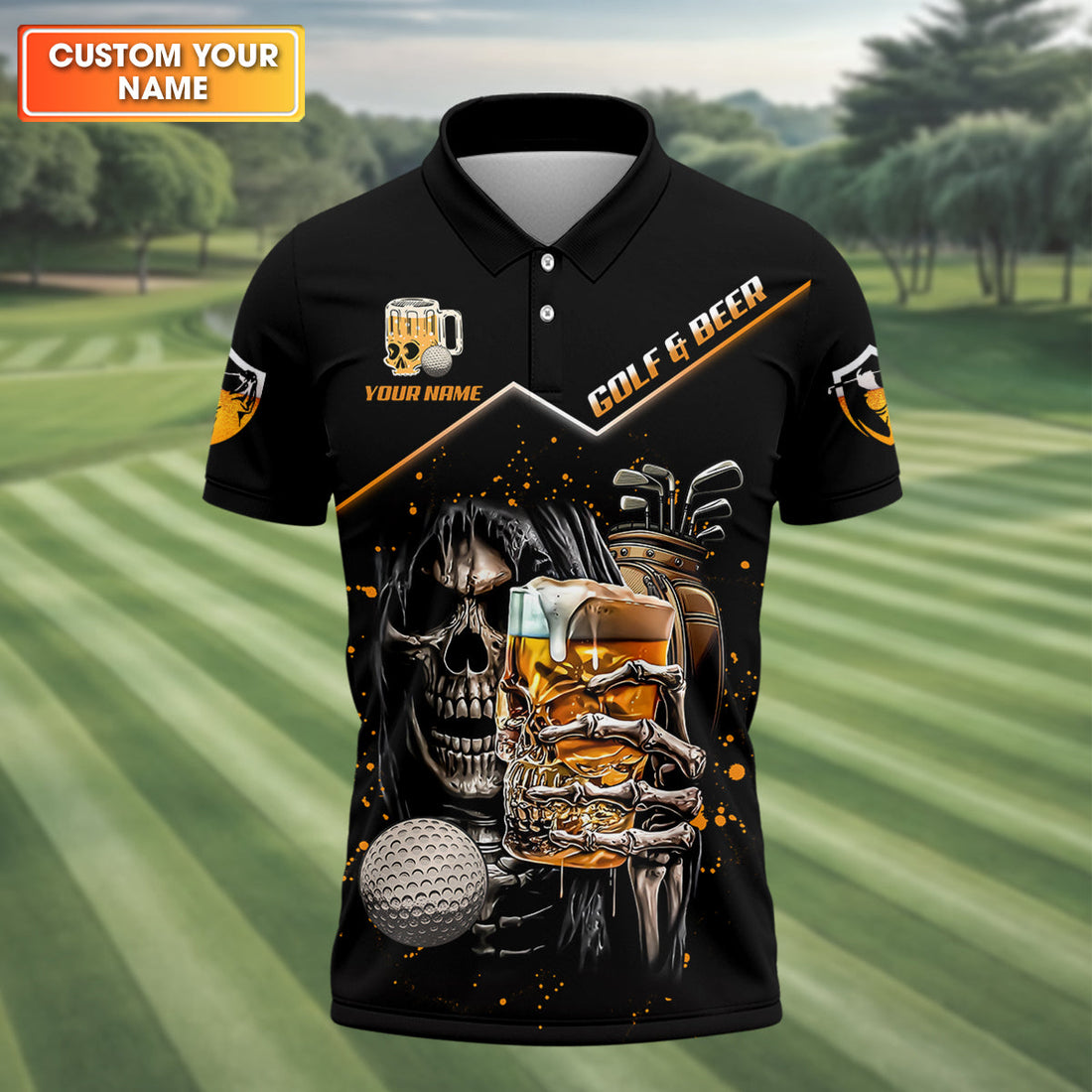 Custom Golf And Beer Soul Keeper Golf Polo Shirtnny Golf Shirt, Gift For Golfers