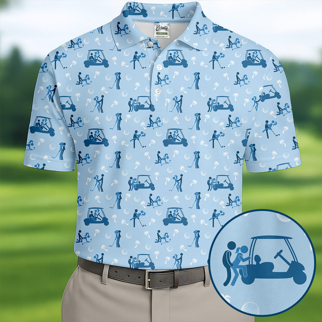 Naughty Couple Stick Figure Blue Funny Golf Shirt, Adult Humor Polo ShirtFor Men, Golf Shirts For Men