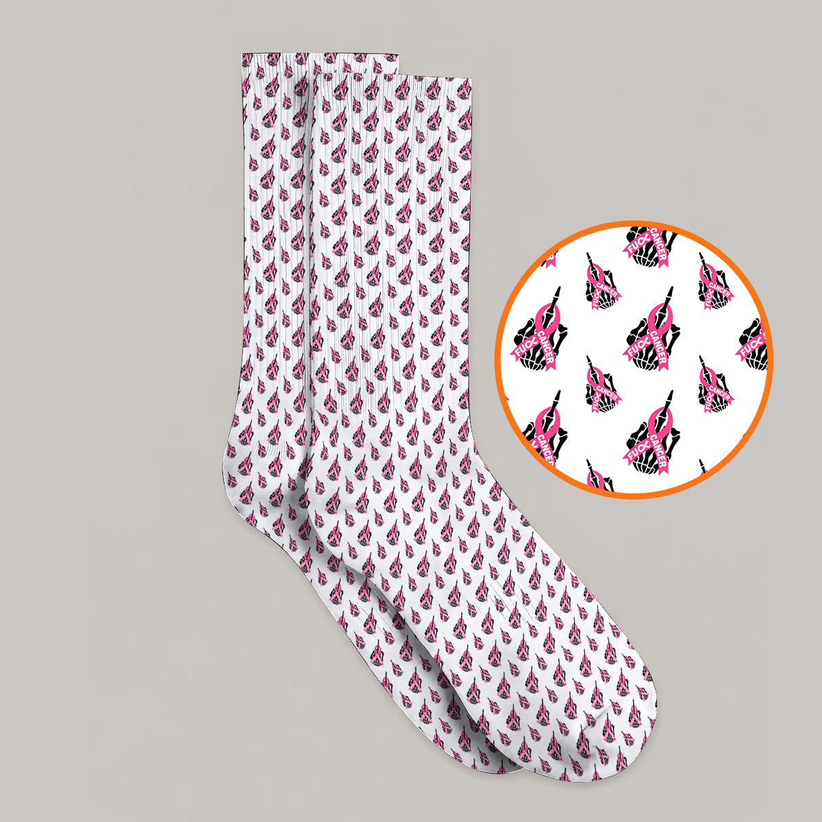 Breast Cancer Awareness Golf Socks, Pink Ribbon Pattern Golf Sock For Breast Cancer Support, Golf Gift For Golfer