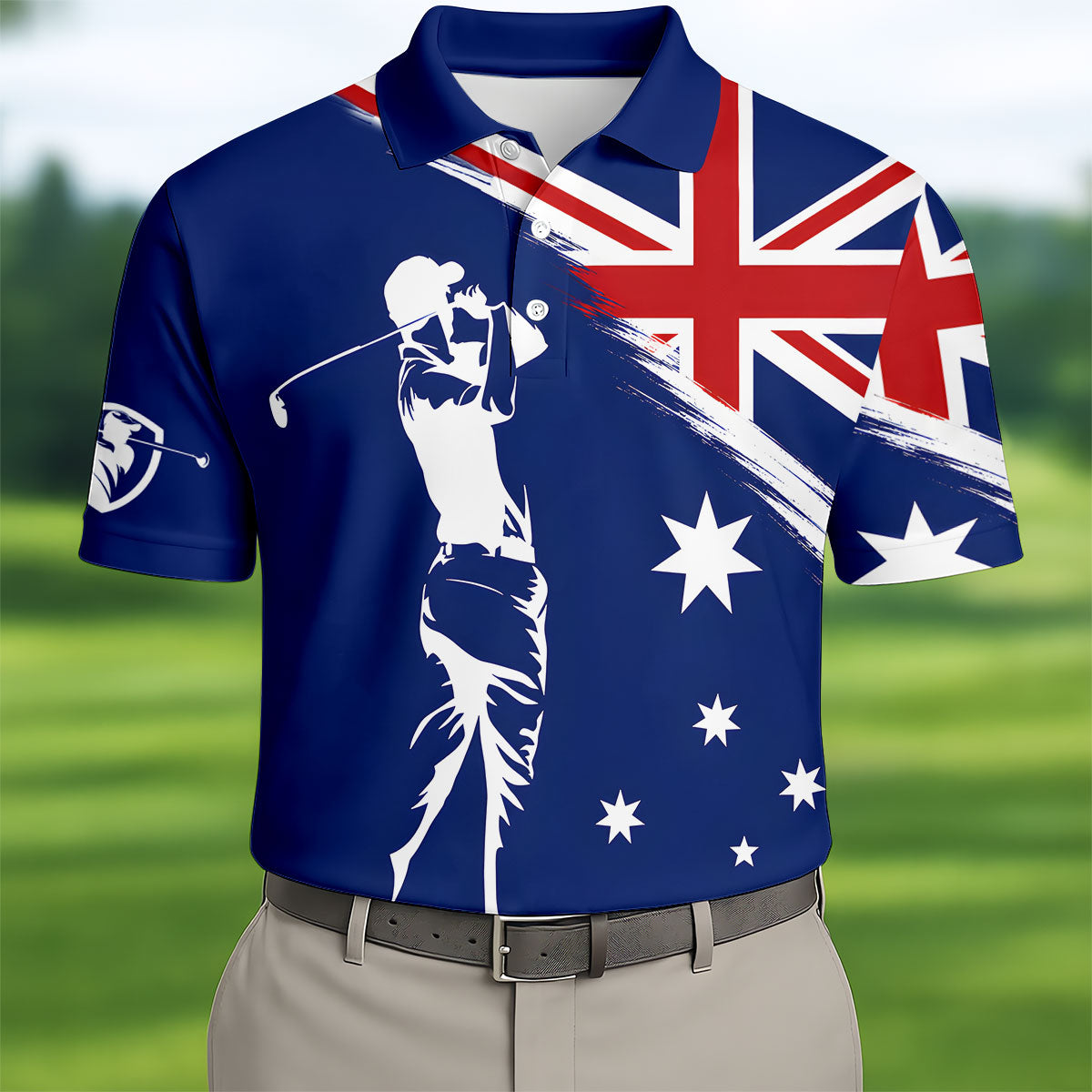 Real Grandpas Play Golf Then Take A Nap Australia Flag Print Men's Funny Golf Shirts, Polo Shirtor Men