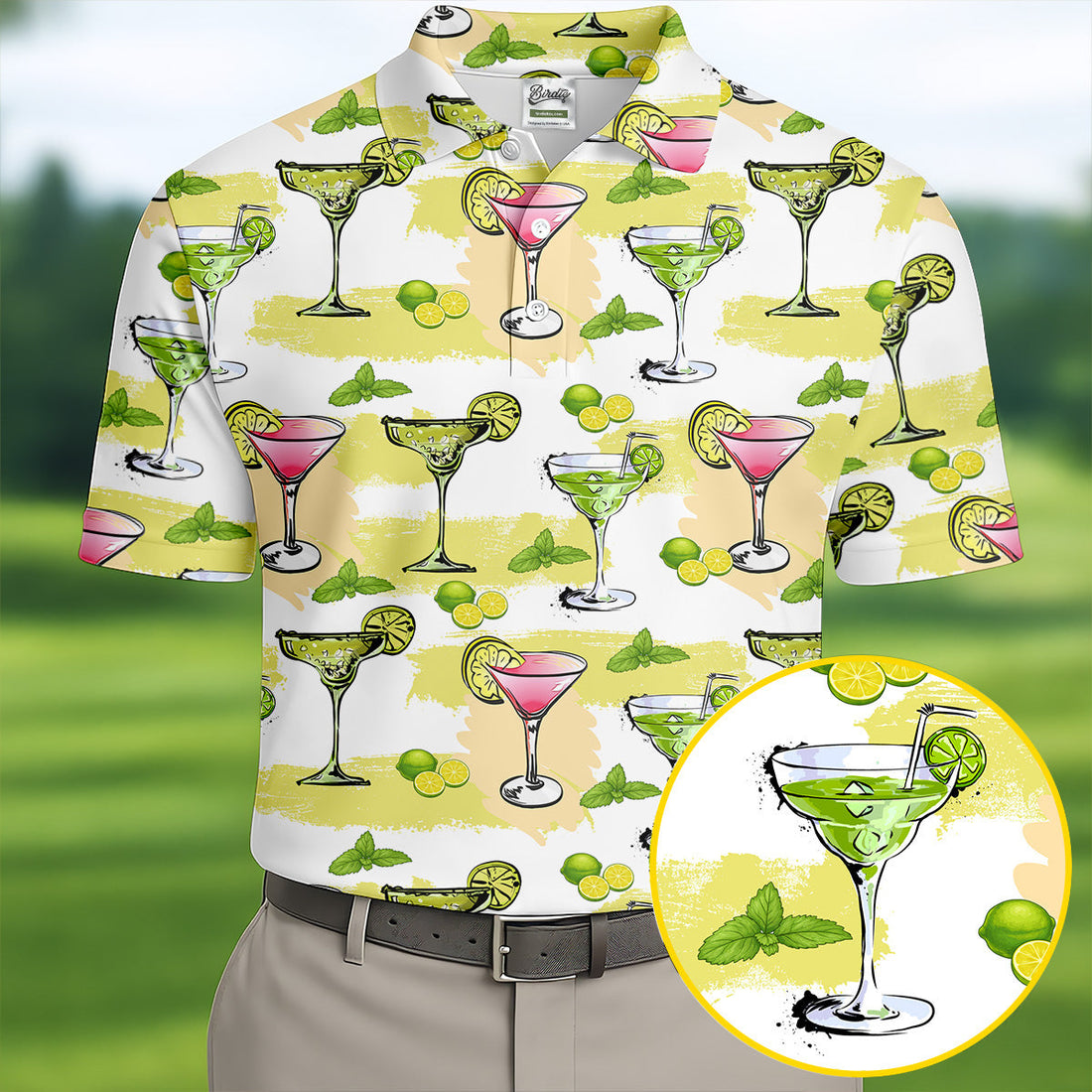 Cocktail Margarita Summer Party Men's Polo ShirtCinco De Mayo Celebration Fiesta Golf Shirt For Men
