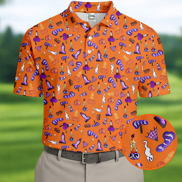 Funny Dirty Orange And Purple Halloween Golf Shirt, Fun Golf Shirts For Men, Cool Golf Gift