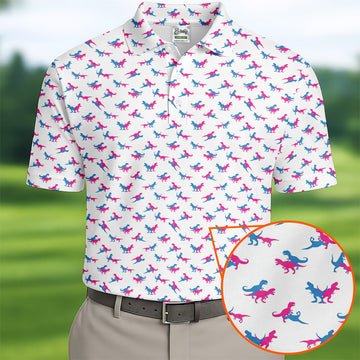 Funny Dinosaur Naughty Position Golf Tops For Men, Valentines Golf Gift, Golf Gift For Men