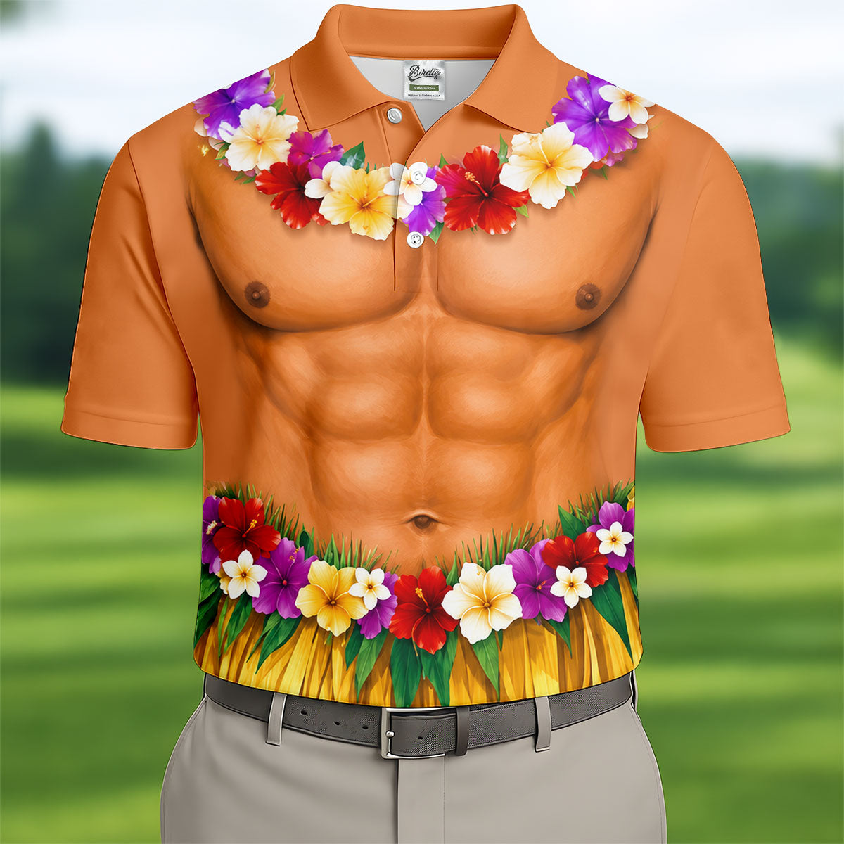 Funny Beach Body Golf Shirt, Hawaiian Luau Men's Golf Polo, Polo Shirts For Men