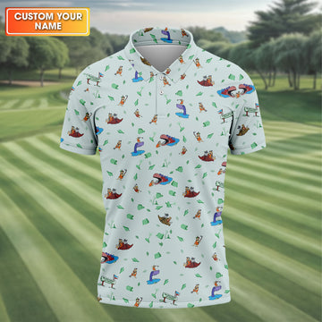 Loyal Order of Dinosaurs' Tourney Men's Golf Polo Shirtunny Golf Shirt, Gift For Golfers