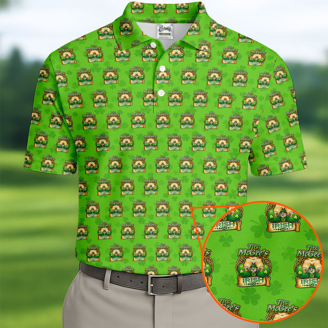 Green St Patrick's Day Funny Adult Shamrock Golf Shirt, Polo ShirtFor Men, Golf Shirts For Men