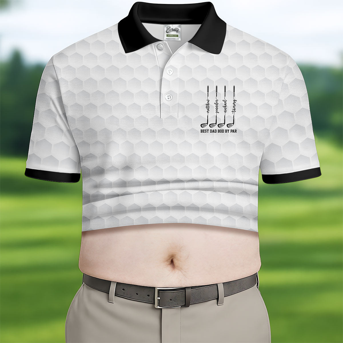 Best Dad Bod By Par White Men's Funny Golf Polo Shirtr's Day Golf Shirt, Golf Gift For Dad