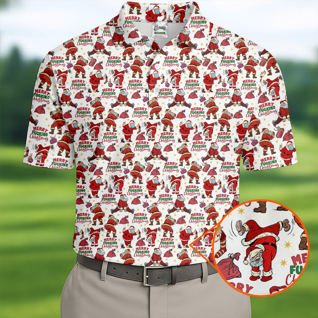 Merry Freaking Christmas Funny Santa Christmas Golf Shirt, Fun Golf Shirts For Men, Golf Gift For Men