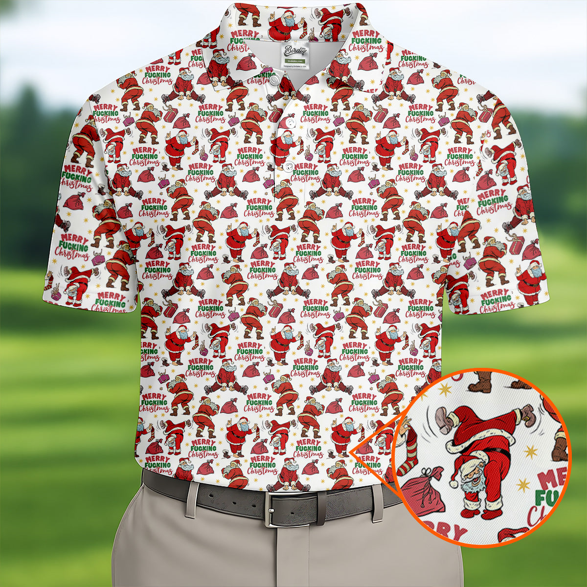 Merry Freaking Christmas Funny Santa Christmas Golf Shirt, Fun Golf Shirts For Men, Golf Gift For Men