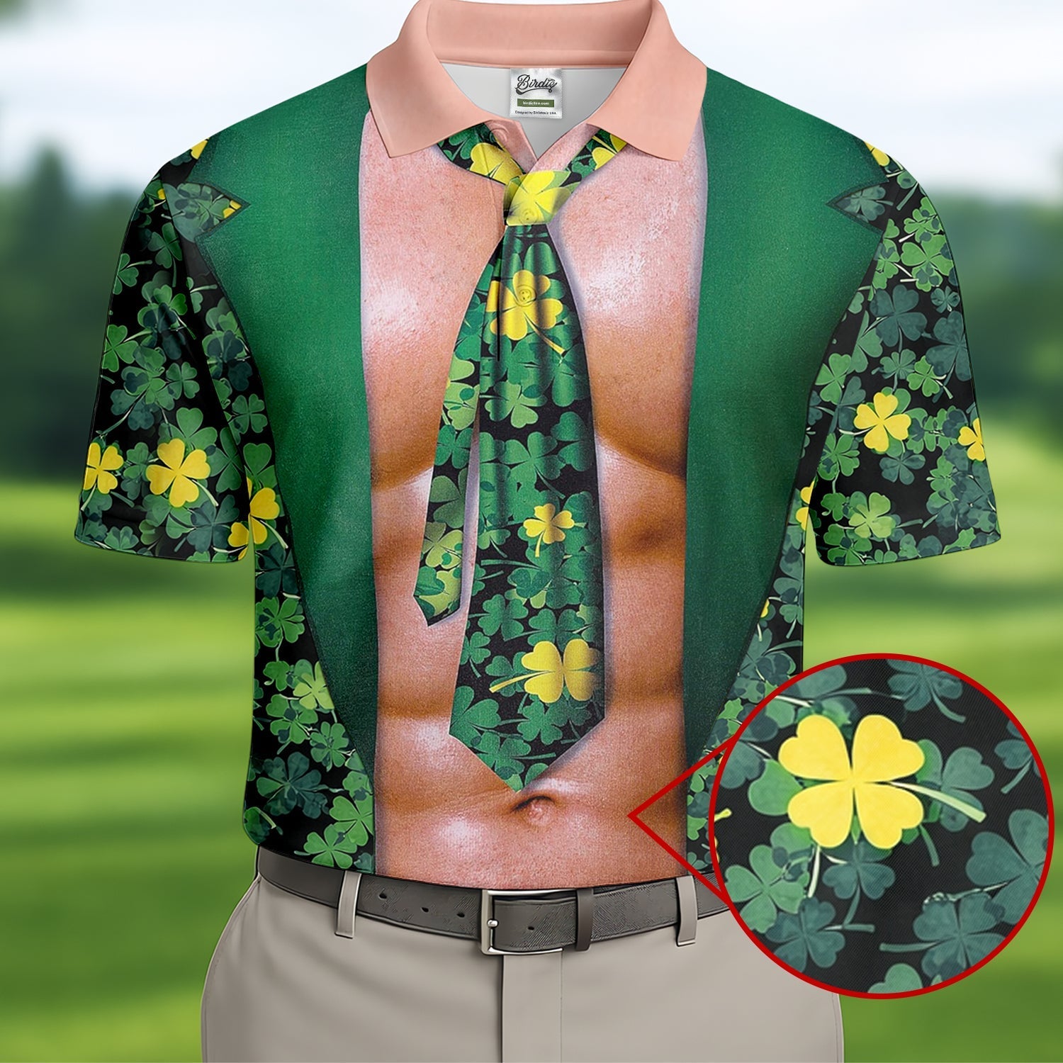 Funny St Patrick's Day Shamrock Golf Shirt, Golf Tops For Men, Polo ShirtFor Men, Golf Shirts For Men