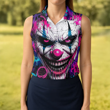 Halloween Horror Character Golf Shirt, Women's Golf Apparel, Ladies Golf Top