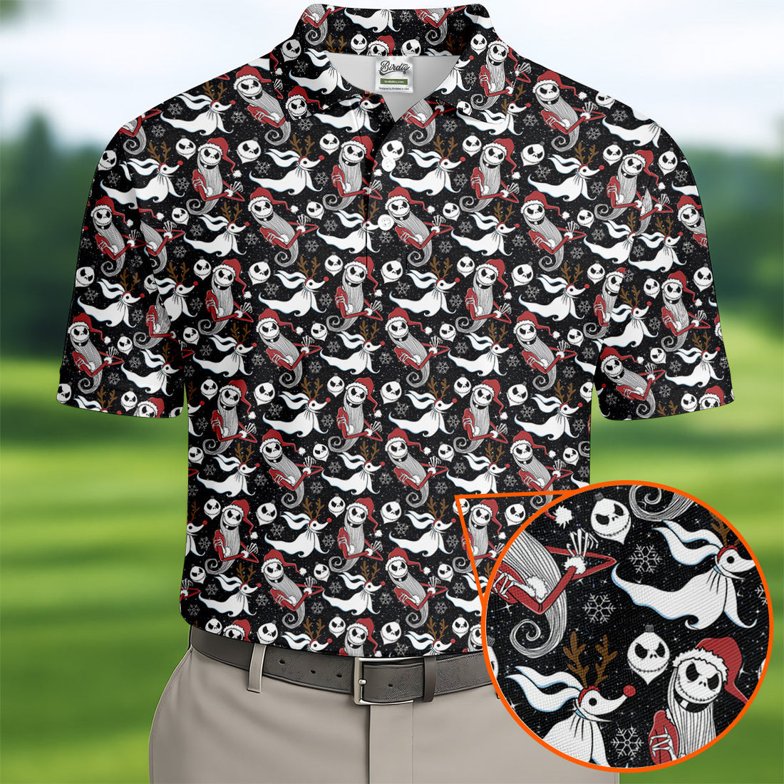 Horror Christmas Black Golf Shirt, Christmas Golf Shirt, Polo ShirtFor Men, Golf Gift For Men