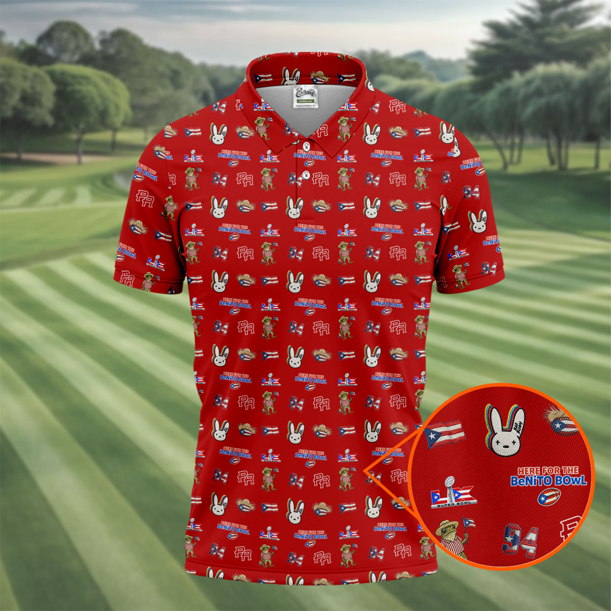 Here For The Benito Bowl Football Theme Red Men Polo, American Football League Gift Ideas For Football Fans