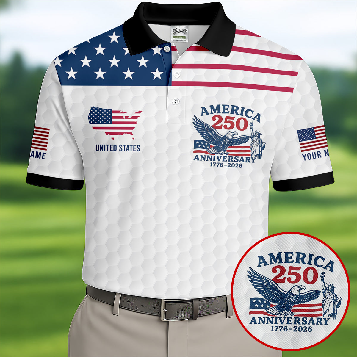 Descendant Of A Patriot Golf Tops For Men, America 250th Anniversary Golf Shirt, Polo Shirt Men