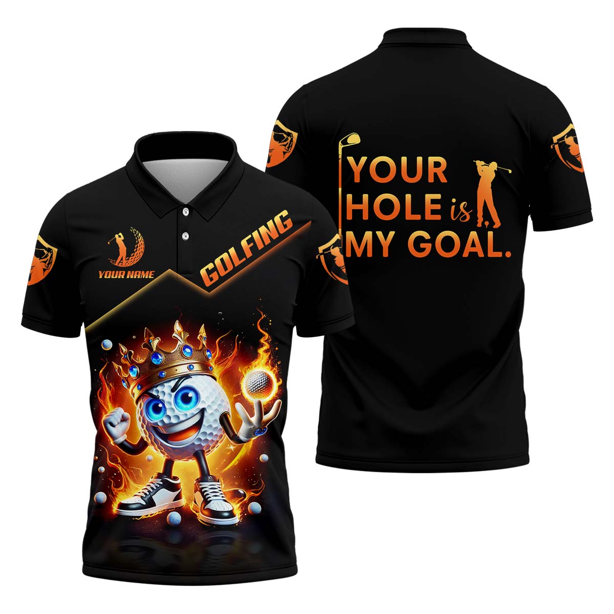 Your Hole Is My Goal, Custom Men's Golf Polo ShirtGolfing Apparel, Golf Gift For Men