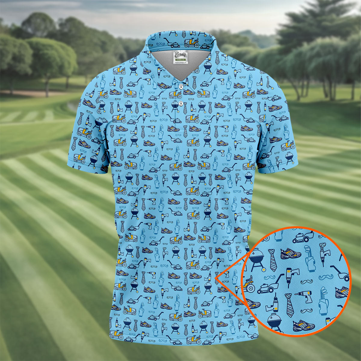 Dad Life Doodle Pattern Funny Golf Shirts, Father's Day Golf Shirt, Golf Gift For Dad