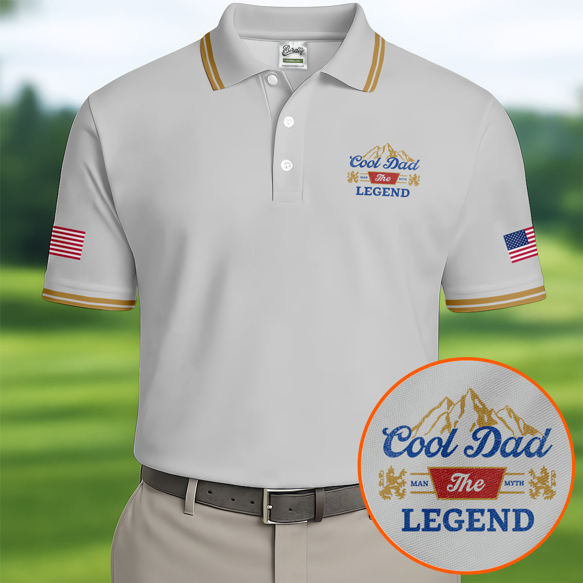 Cool Dad The Men The Myth The Legend Father's Day Golf Shirt, Golf Gift For Dad