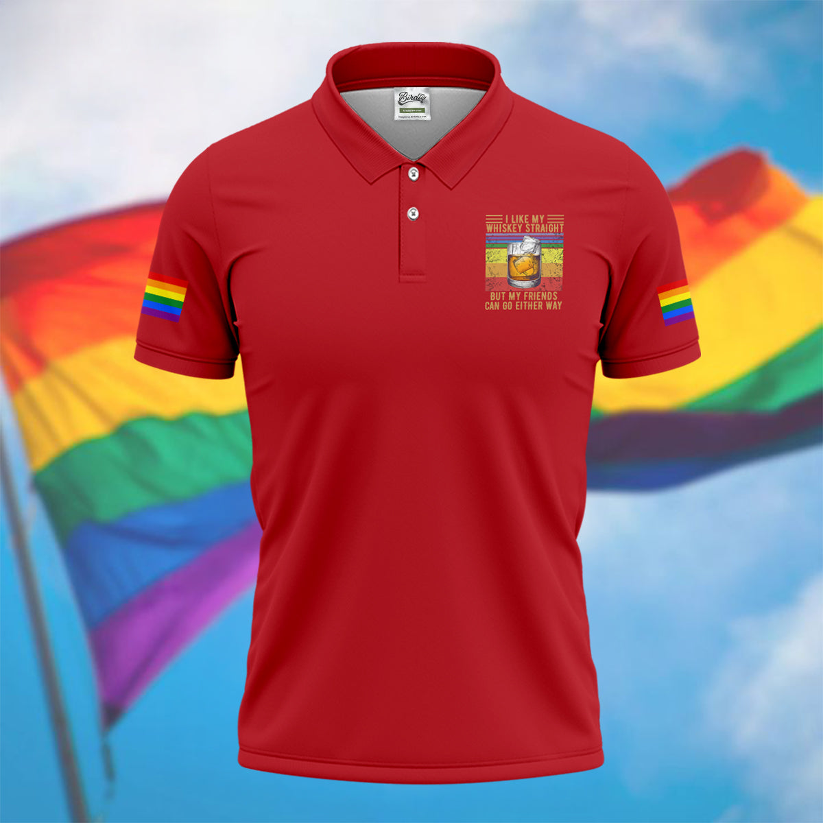 I Like My Whiskey Straight LGBT Pride Month Men's Funny Golf Shirts, LGBT Support Pride Shirt