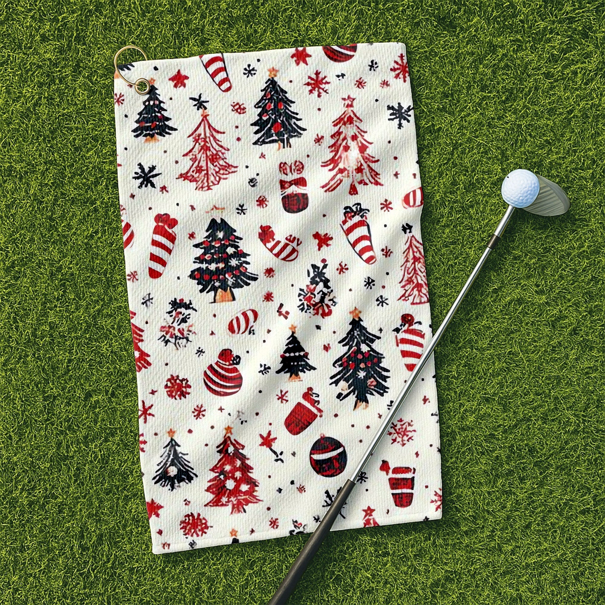 Candy Canes Christmas Golf Towels, Funny Golf Towels Christmas Golf Gift, Golfing Accessories