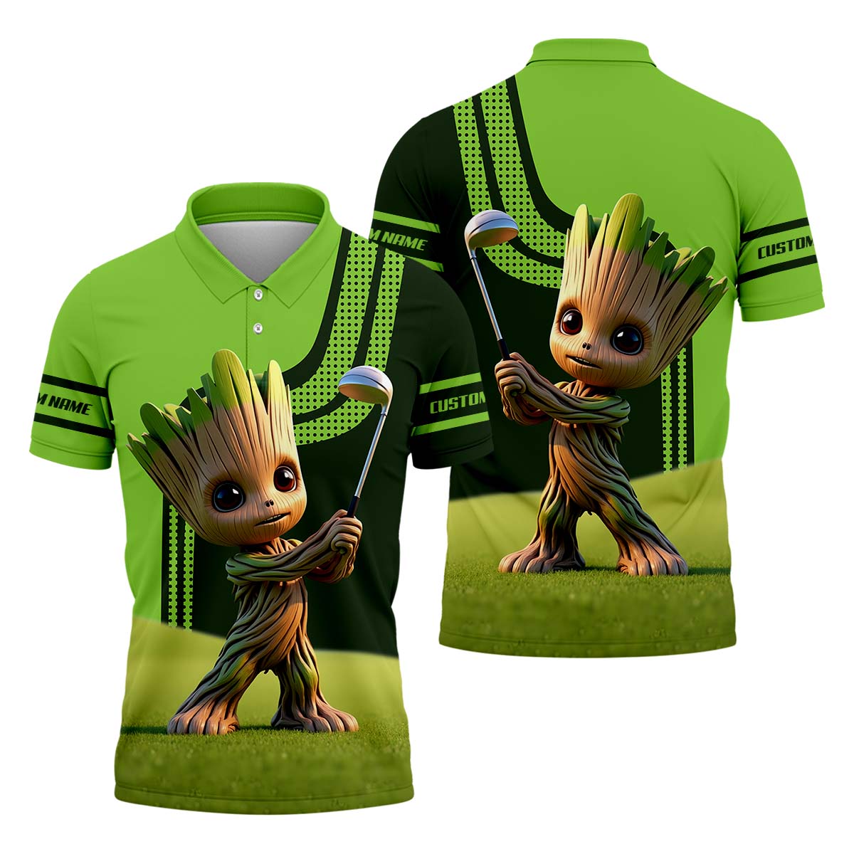BabyGroot Custom Golf Polo ShirtGift For Golfers, Golf Gift Ideas