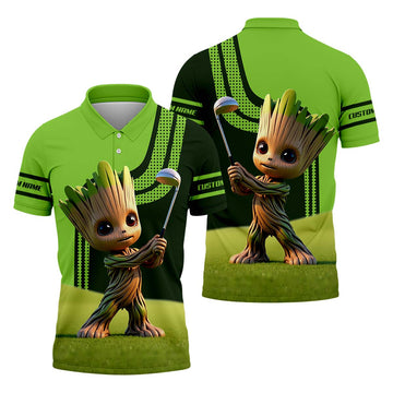 BabyGroot Custom Golf Polo ShirtGift For Golfers, Golf Gift Ideas