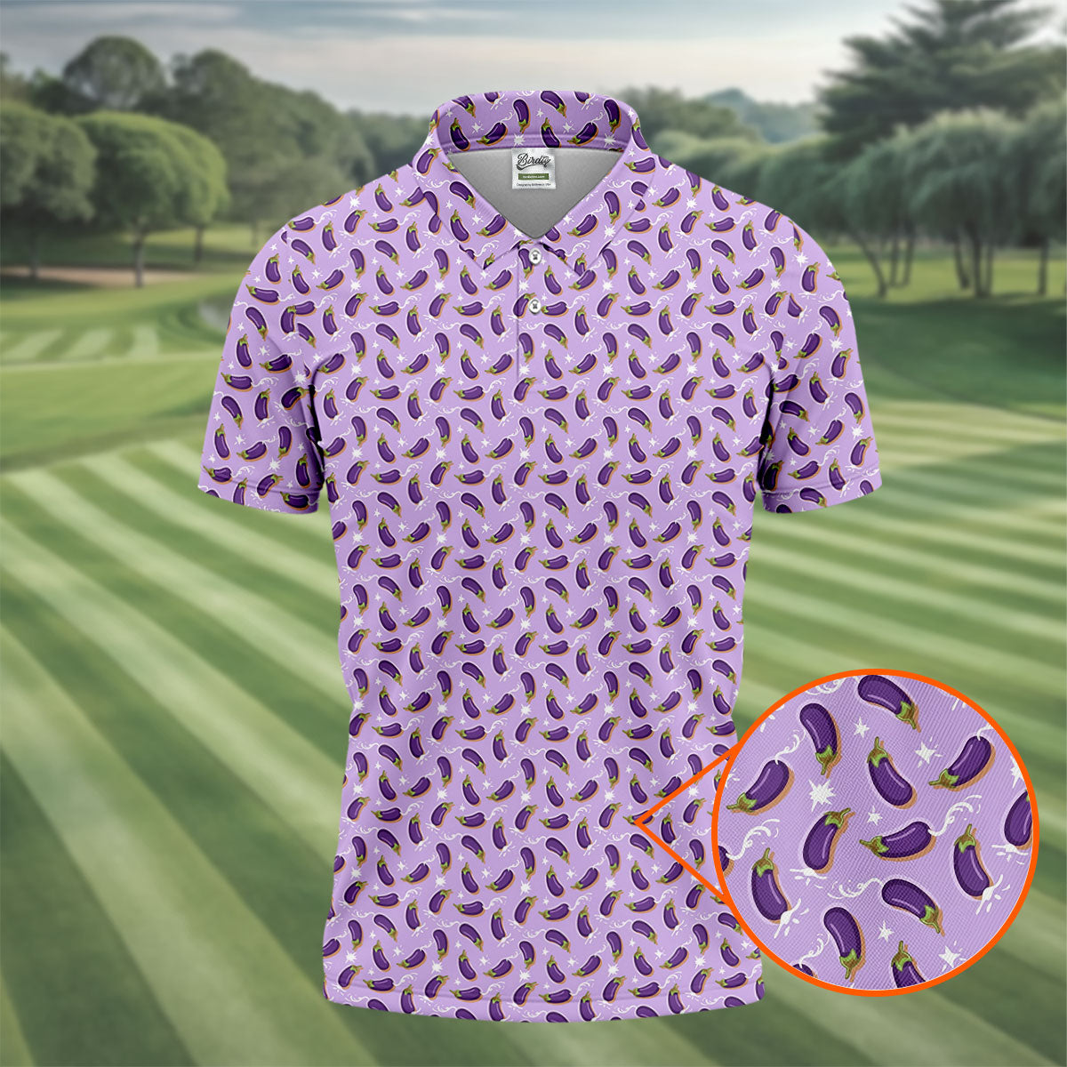 Funny Eggplant Purple Golf Shirt, Fun Golf Shirts For Men, Polo ShirtFor Men, Golf Gift For Men