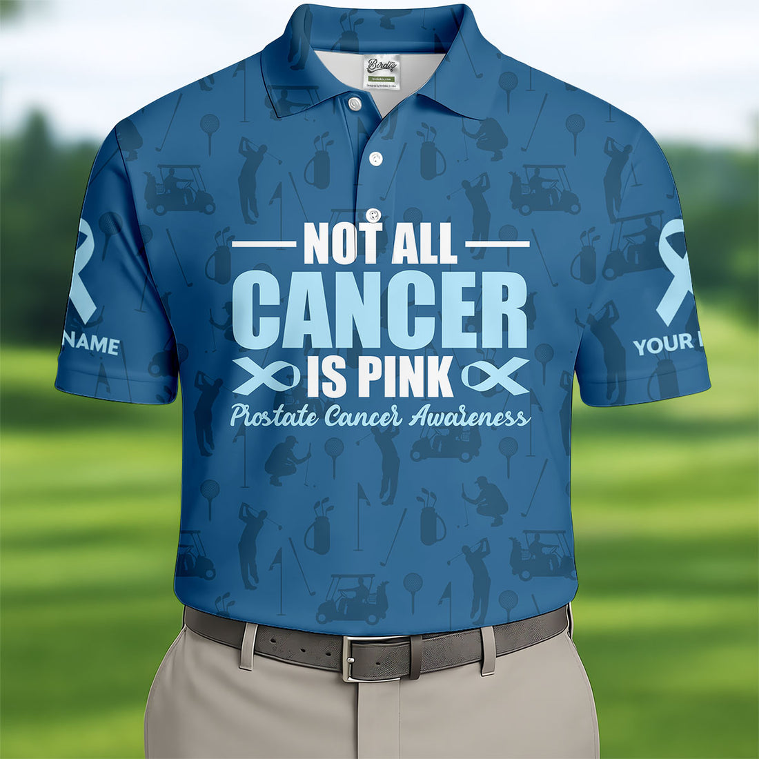 FINAL 4 Not All Cancer Is Pink Prostate Cancer Awareness Men's Polo ShirtProstate Cancer Shirt, Men's Golf Gift