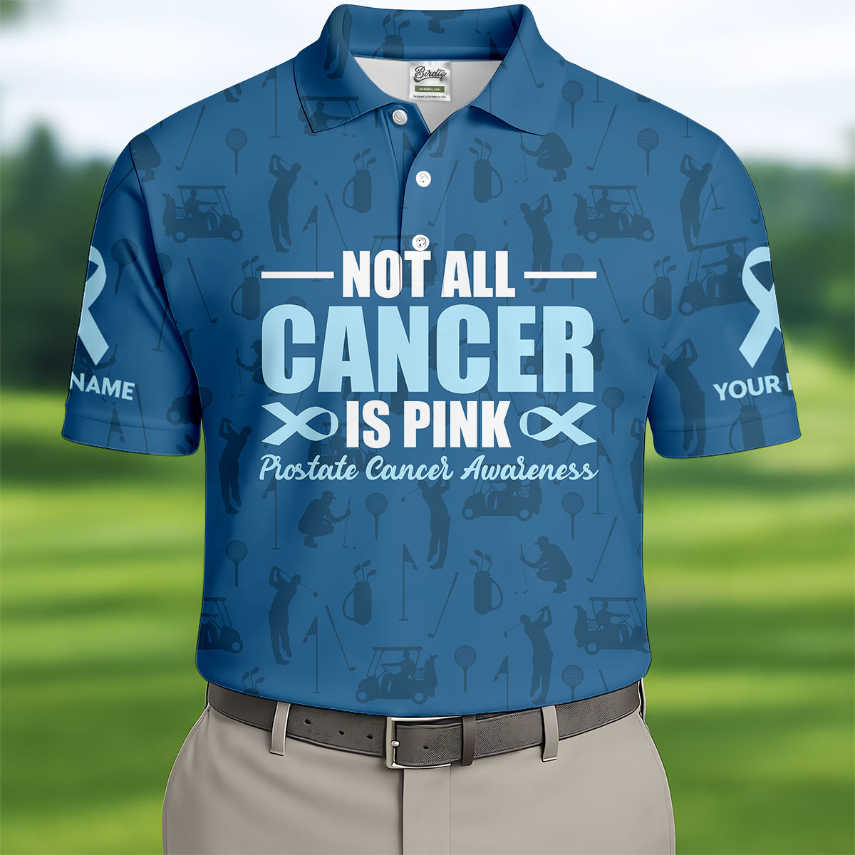 FINAL 4 Not All Cancer Is Pink Prostate Cancer Awareness Men's Polo ShirtProstate Cancer Shirt, Men's Golf Gift
