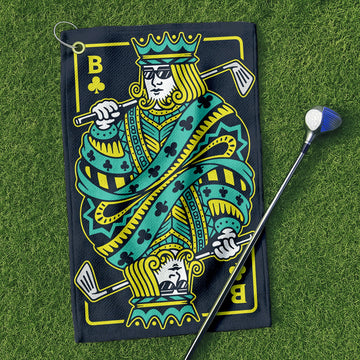 King Of Clubs Playing Card Golf Towel, Funny Golf Towel, Golf Accessories