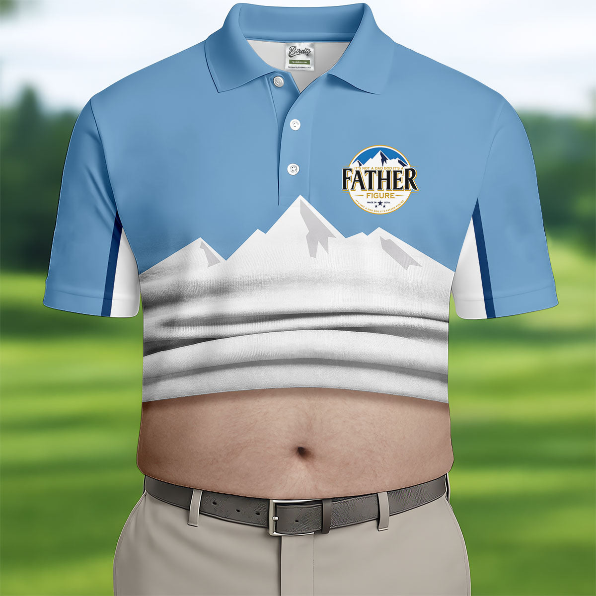 It's Not A Dad Bod It's A Father Figure Men's Funny Golf Polo Shirther's Day Golf Shirt, Golf Gift For Dad