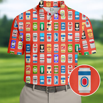 Famous Beer Can Golf Shirt, Golf And Beer Polo Shirt Men, Golf Shirts For Men, Golfing Apparel