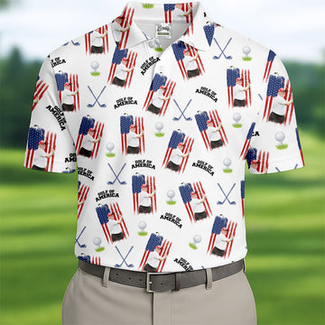 Golf Of America Patriotic Golf Shirt, Men's Funny Golf Shirts, 250 Years 4th Of July Golf Shirts For Men