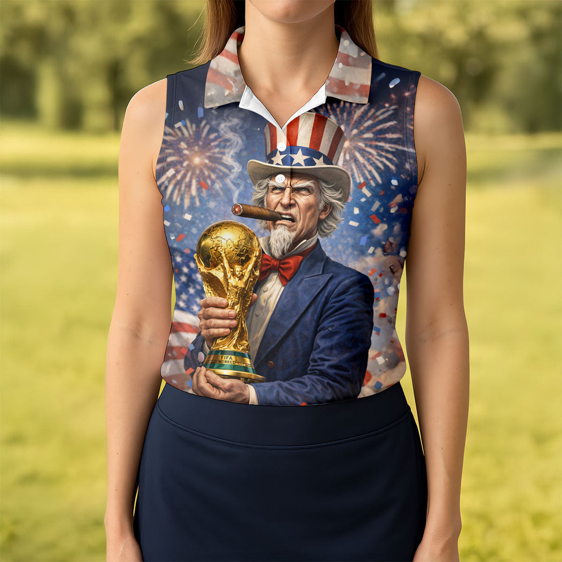 Patriotic American Sport Polo, American Football Shirt, Game Day Football Theme Women's Green Polo Shirts