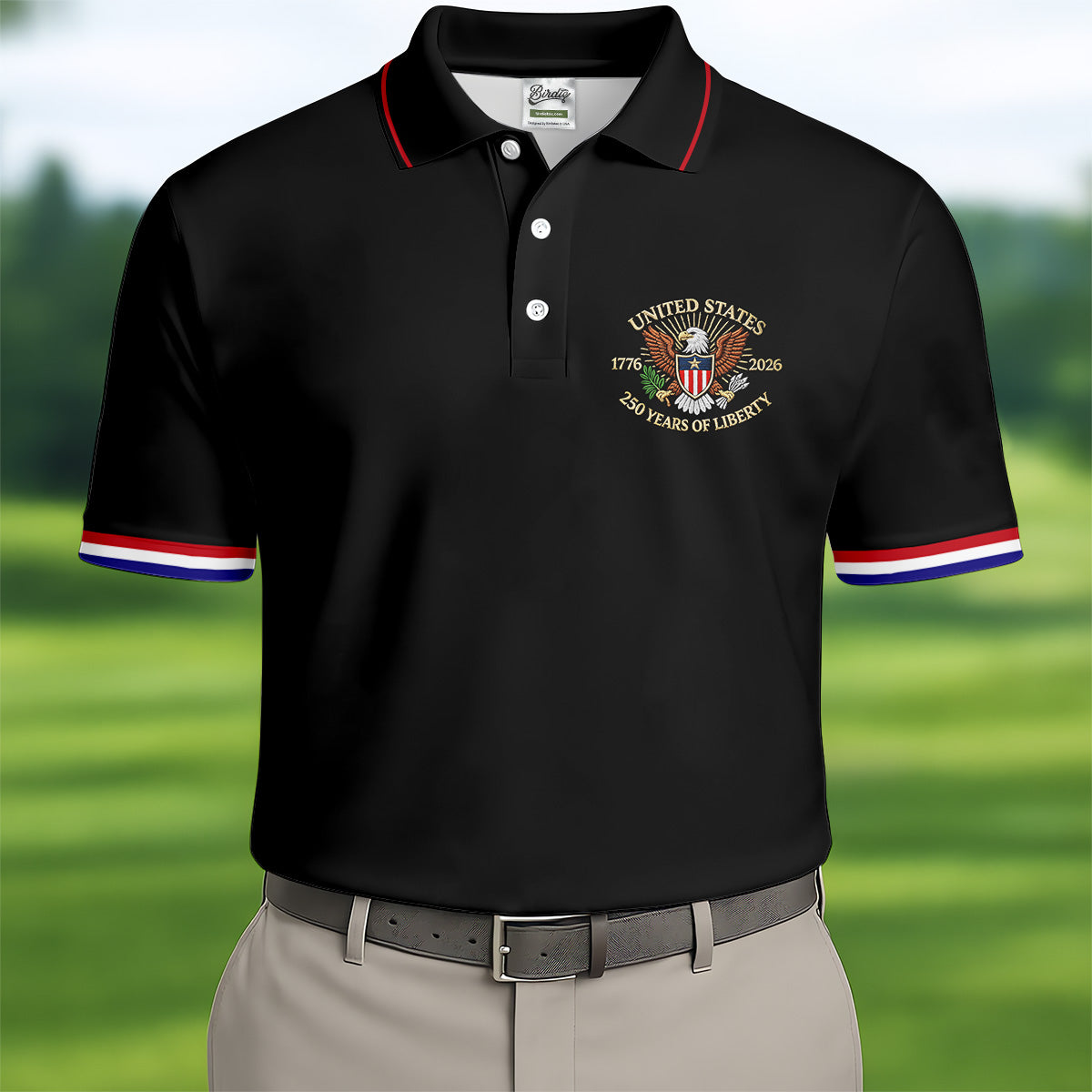 America Bald Eagle 250 Years Of Liberty Patriotic 4th Of July Golf Shirt, Golf Shirts For Men
