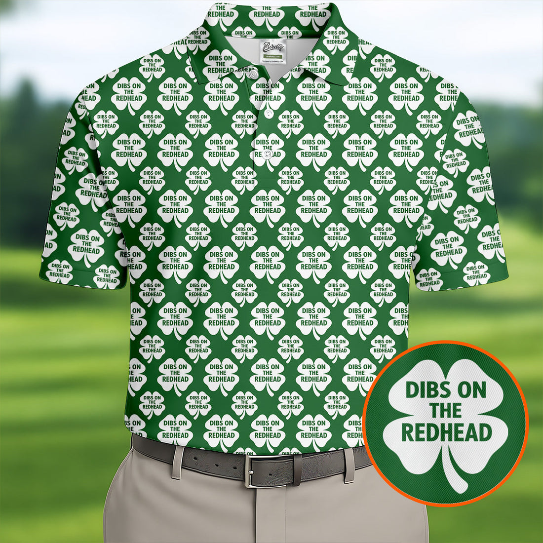 Dibs On The Redhead Lucky Four Leaf Clover St Patrick's Day Golf Shirt, Polo ShirtFor Men, Golf Shirts For Men