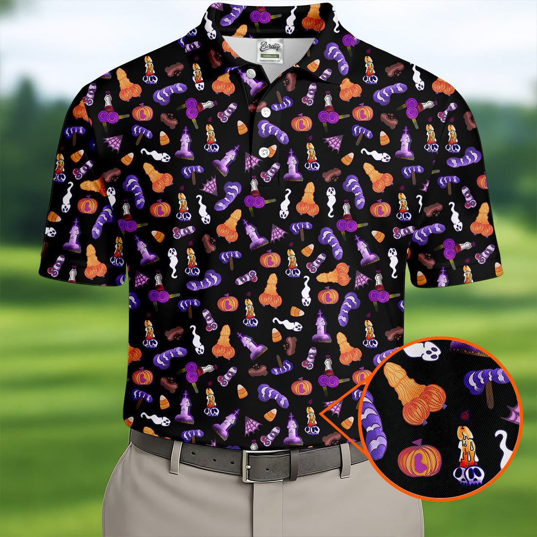 Funny Dirty Black And Purple Halloween Golf Shirt, Fun Golf Shirts For Men, Cool Golf Gift, Halloween Gift