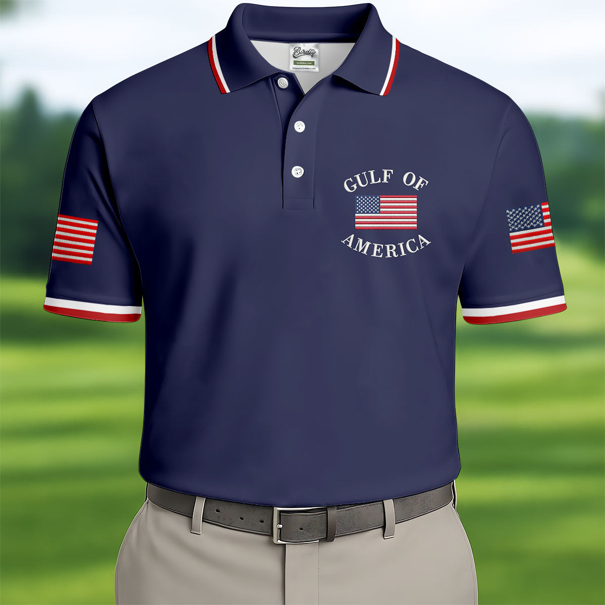 Gulf Of America Patriotic Golf Shirt, 4th Of July Golf Shirt, 250 Years Polo Shirtor Men
