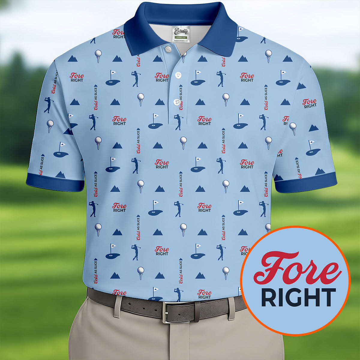 Fore Right Cold As Slice Golf And Beer Golf Shirts For Men, Polo Shirt Men, Golfing Apparel