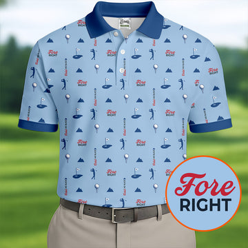 Fore Right Cold As Slice Golf And Beer Golf Shirts For Men, Polo Shirt Men, Golfing Apparel