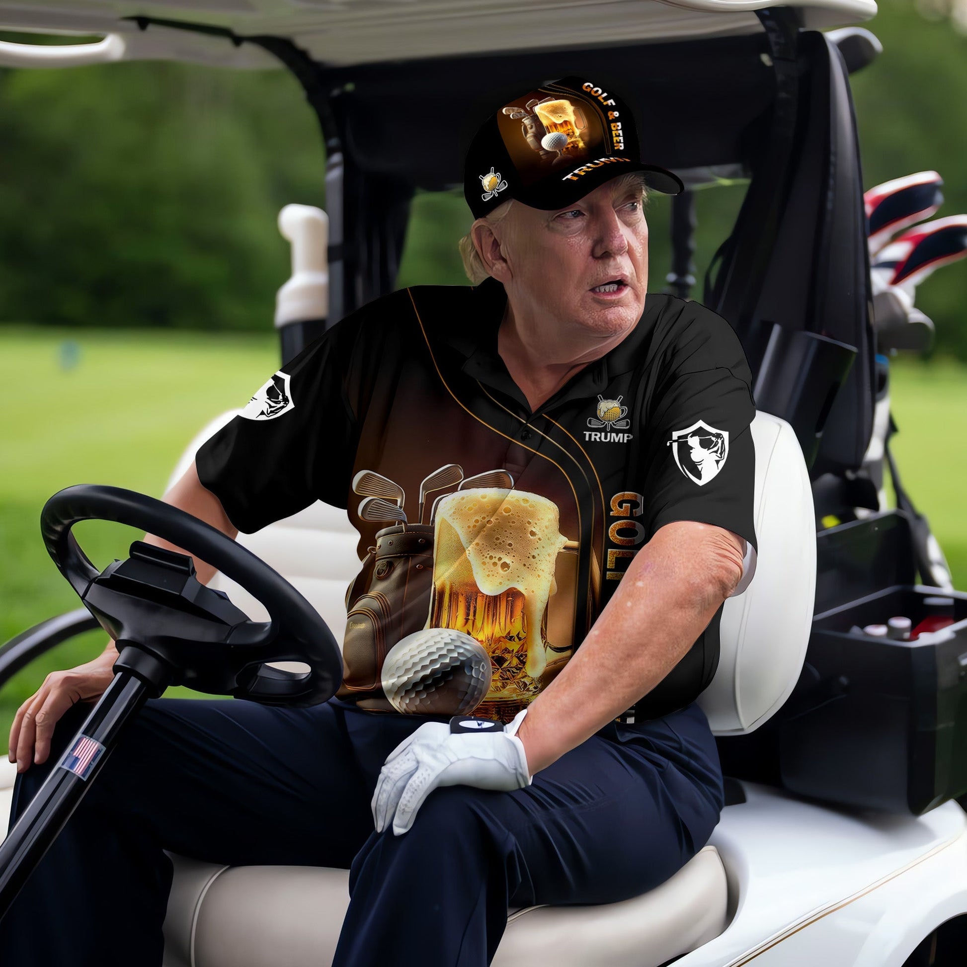 Golf And Beer Custom Men's Funny Graphic Golf Polo ShirtChristmas Golf Gift, Gift For Golfer