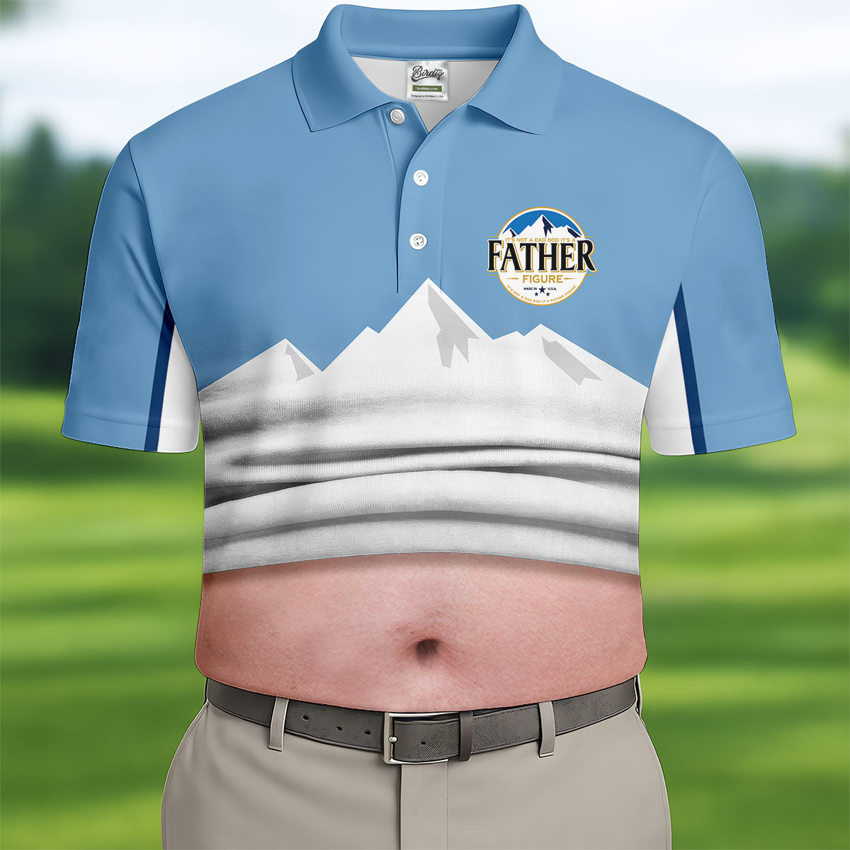 It's Not A Dad Bod It's A Father Figure Men's Funny Golf Polo Shirther's Day Golf Shirt, Golf Gift For Dad