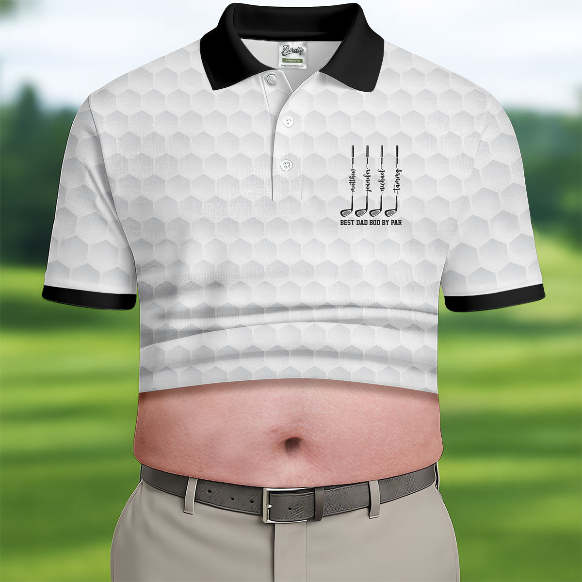 Best Dad Bod By Par White Men's Funny Golf Polo Shirtr's Day Golf Shirt, Golf Gift For Dad
