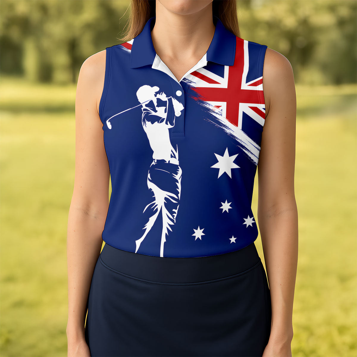 Real Grandpas Play Golf Then Take A Nap Australia Flag Print Fun Women's Golf Shirts, Ladies Golf Polos