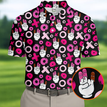Chocolate Fingers Adult Humor XOXO Fun Golf Shirts For Men, Valentines Golf Gift, Polo ShirtFor Men